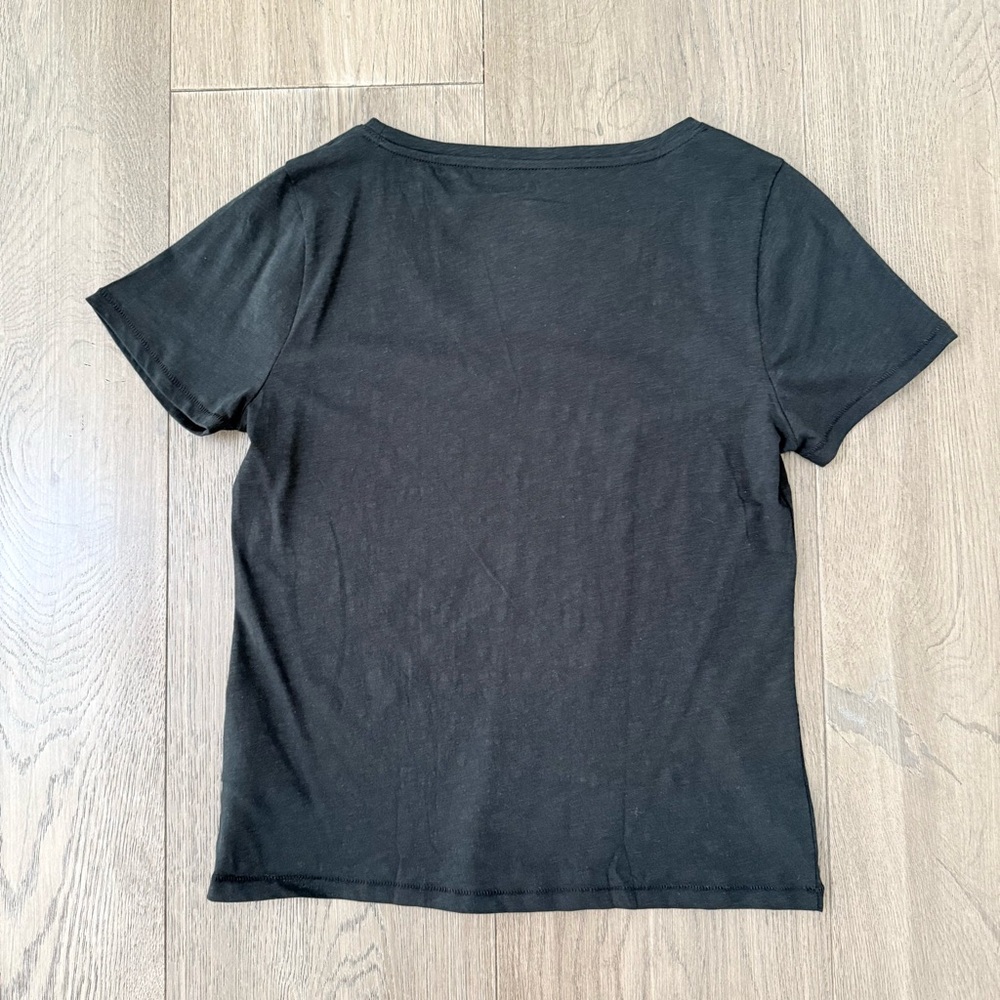 NWT J.Crew Vintage Cotton V-neck Short Sleeve T-Shirt Black Medium - Picture 3 of 4